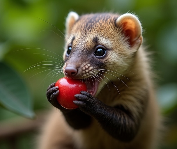 쪽제비가 커피 먹는 모습