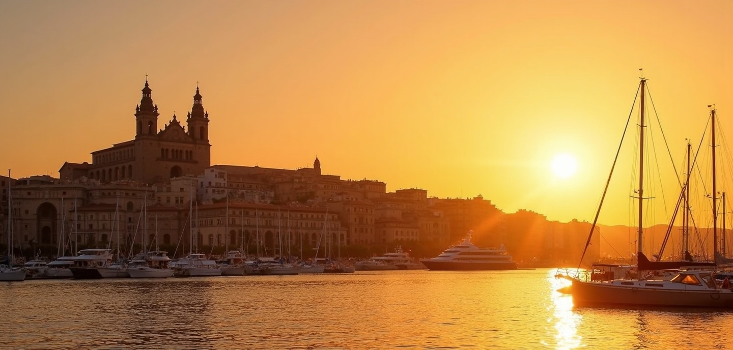 Palma Cathedral La Seu at golden hour
