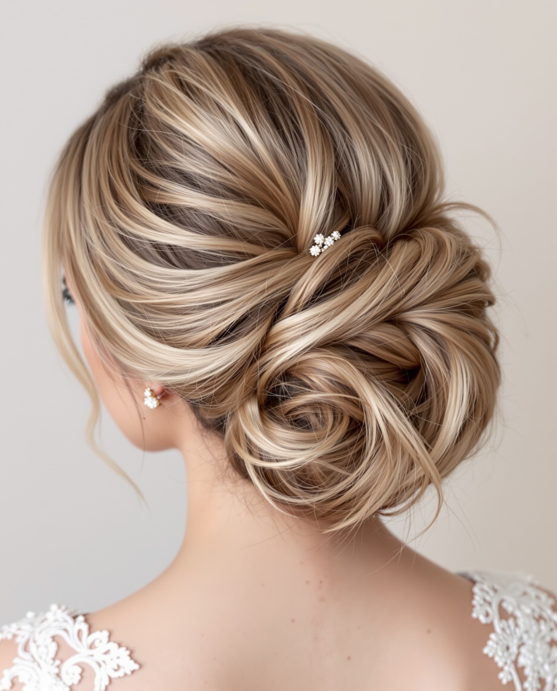 Elegant bridal updo with flowers - Mirror Mirror Hair Boutique Merrick NY Elegant bridal updo with flowers - Mirror Mirror Hair Boutique Merrick NY