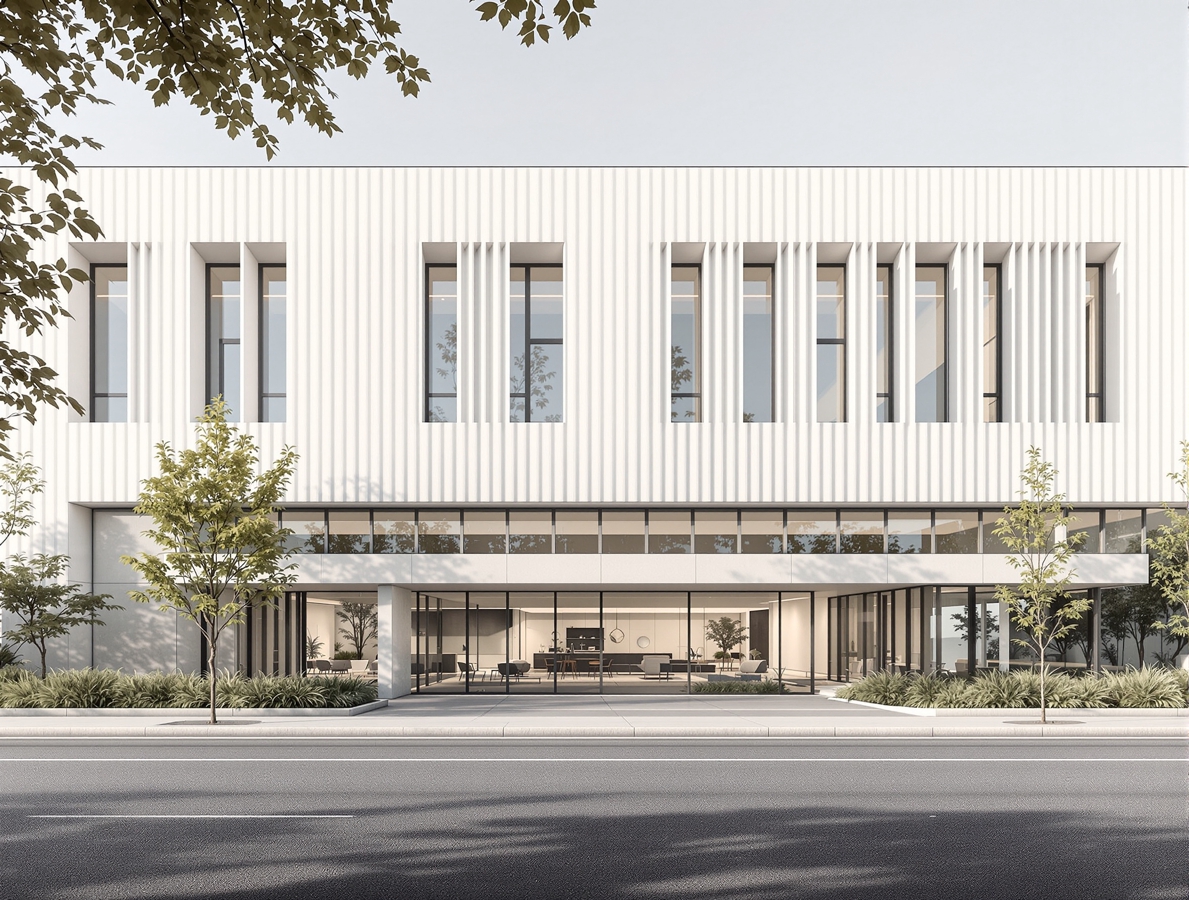 Sade cepheli modern bir yapı