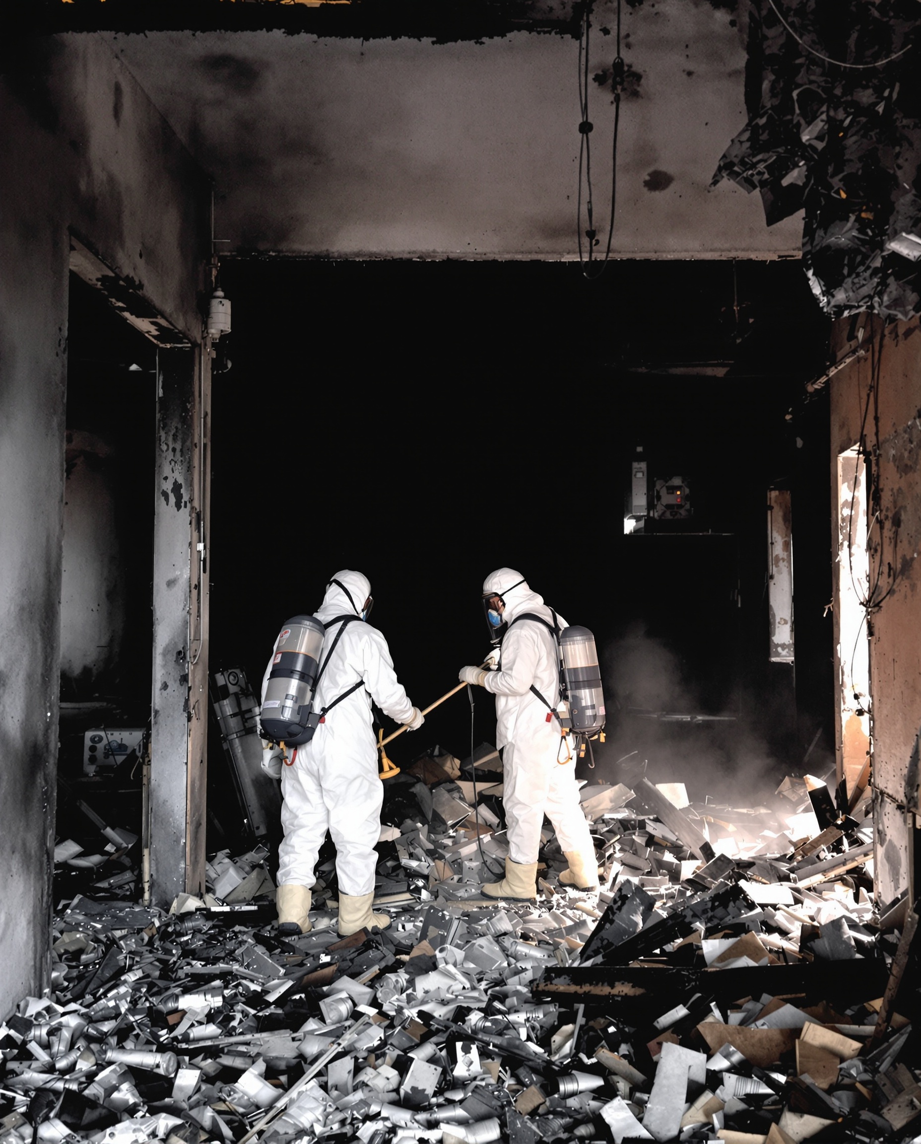 Equipo profesional de limpieza post incendio Biotrauma Badalona