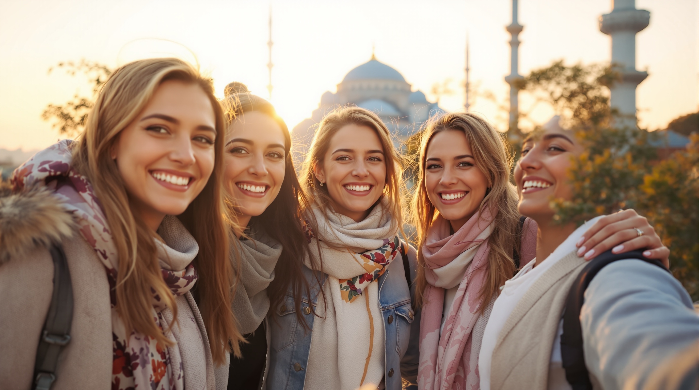 Grupo de mujeres viajando juntas en Turquía