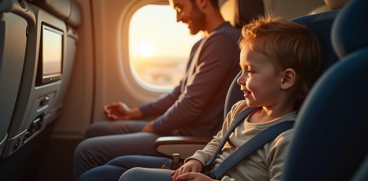 Family traveling with car seat