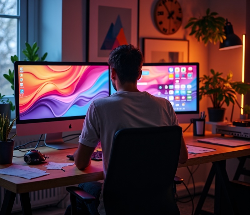 Web Designer bei der Arbeit