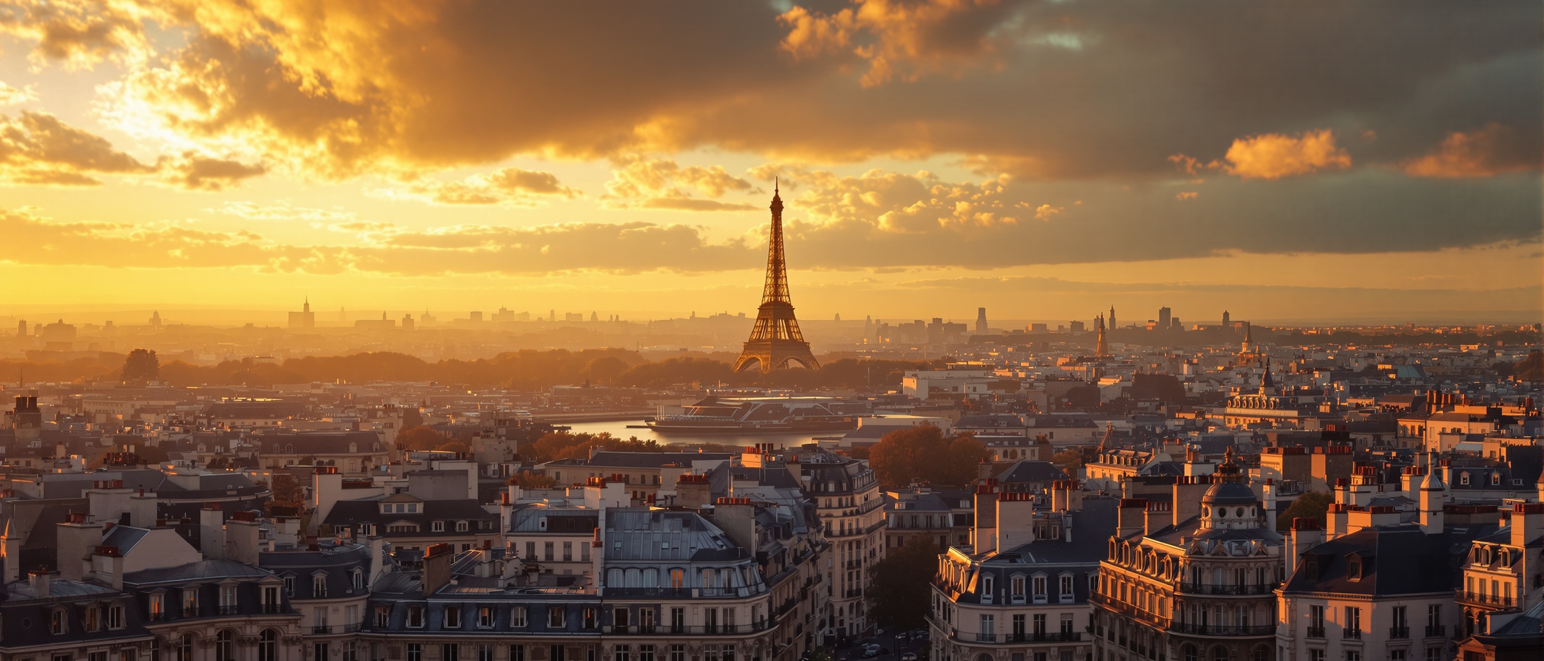 Vue panoramique de Paris au coucher du soleil - Asvica