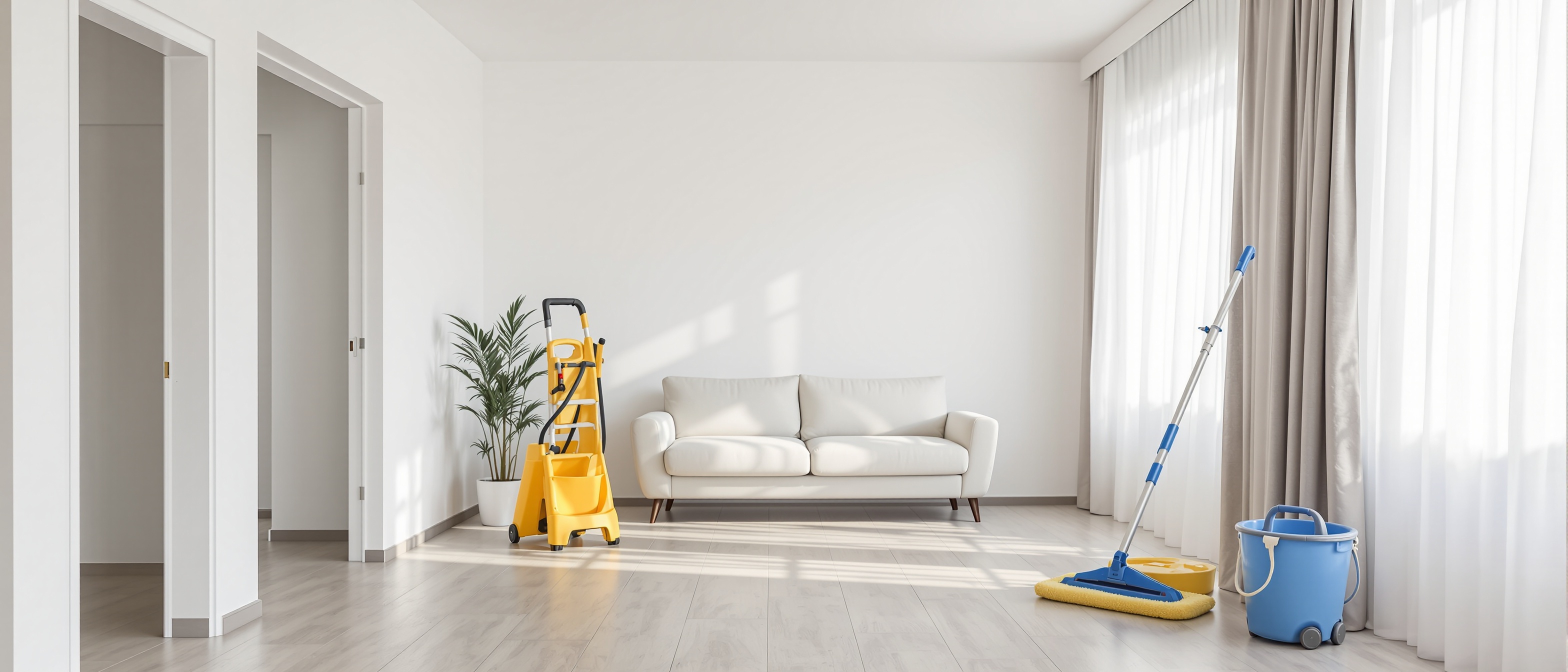 Move-out cleaning in progress