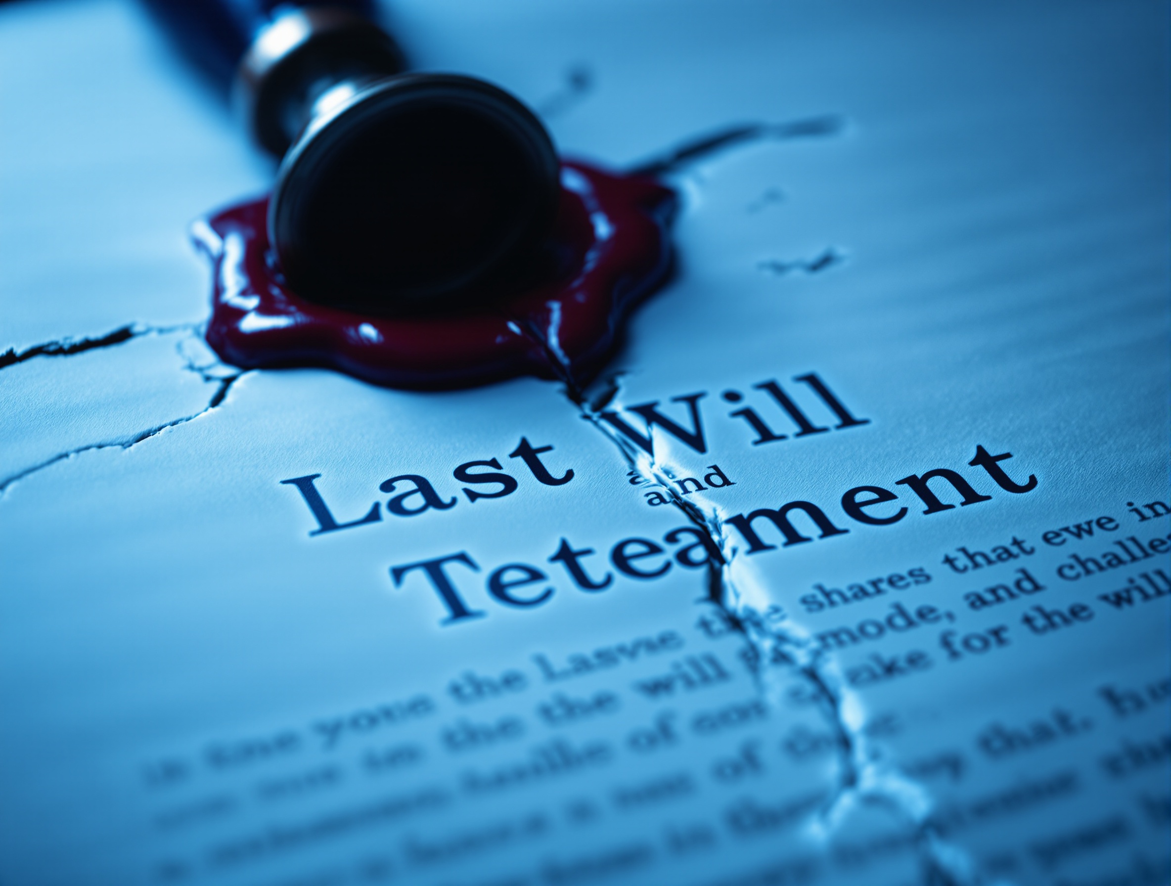 Broken wax seal on Last Will and Testament
