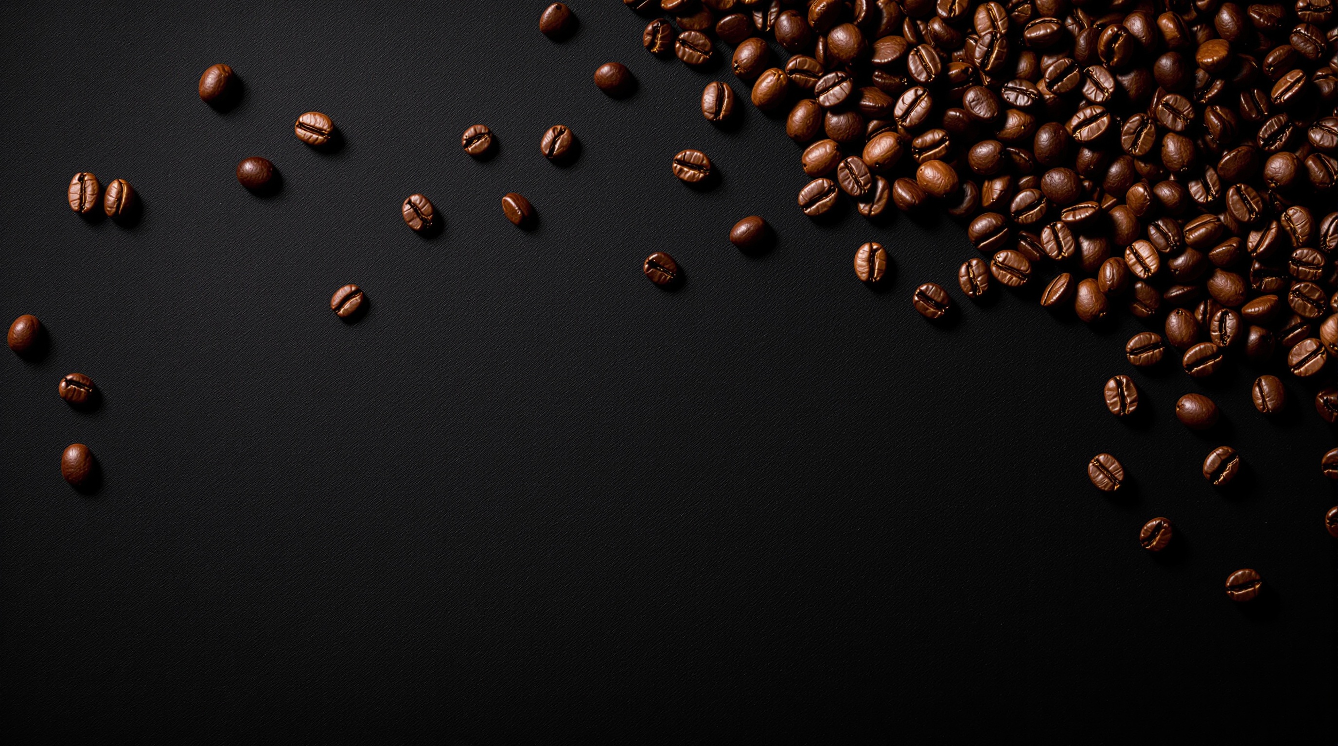 Dark roasted coffee beans background