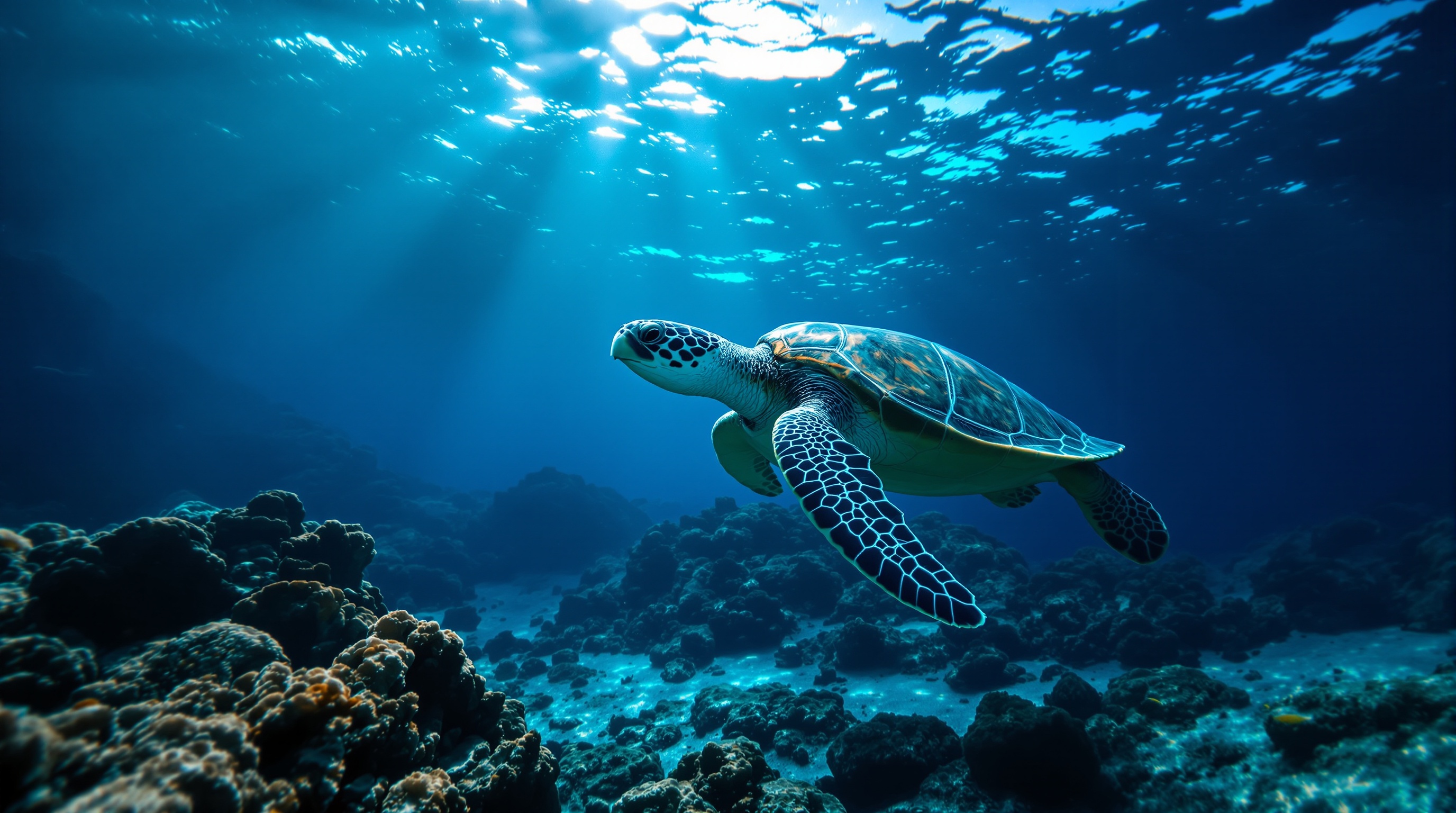 Scuba diving with turtles in Thailand