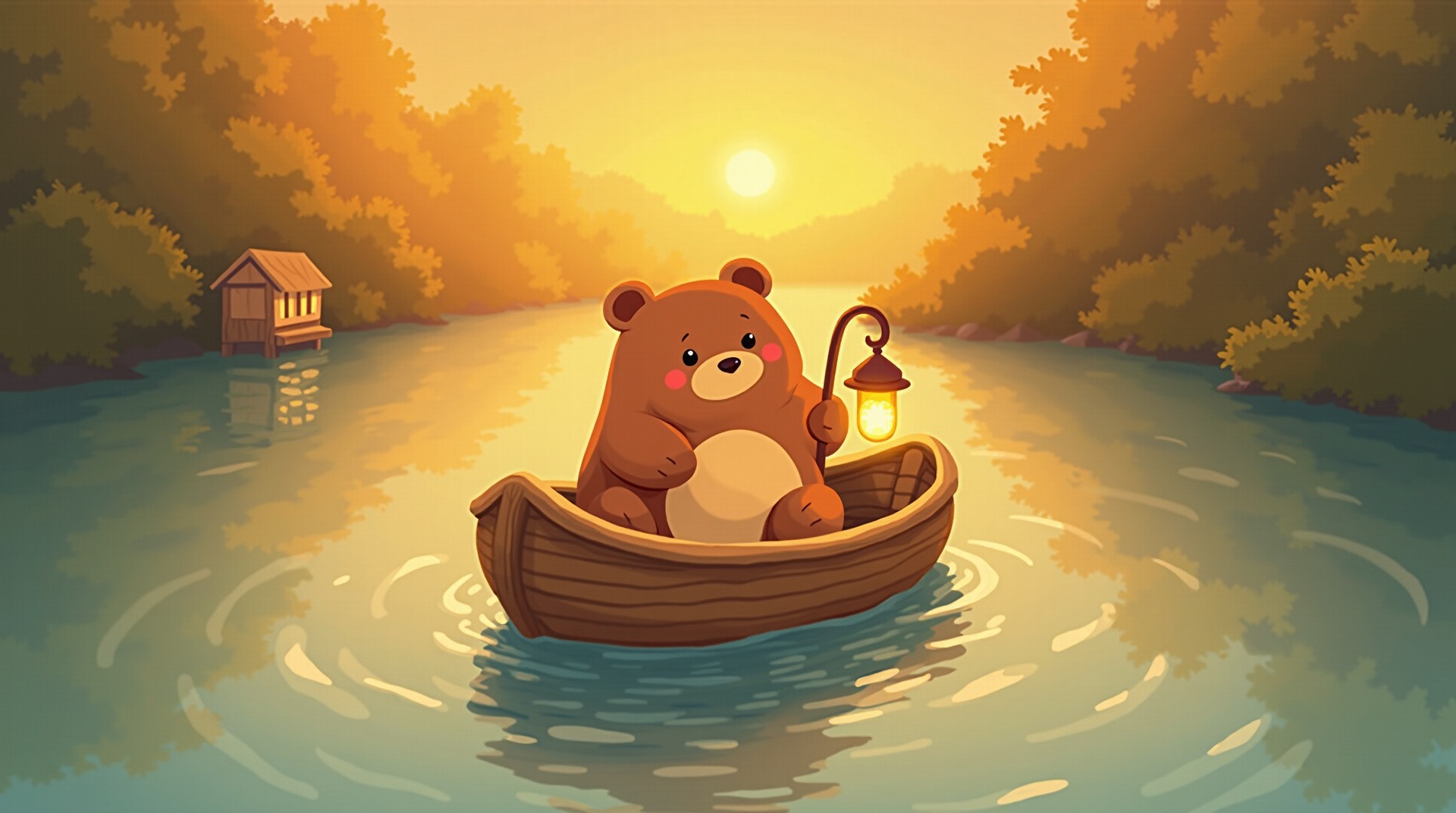 평화로운 나루터 배경