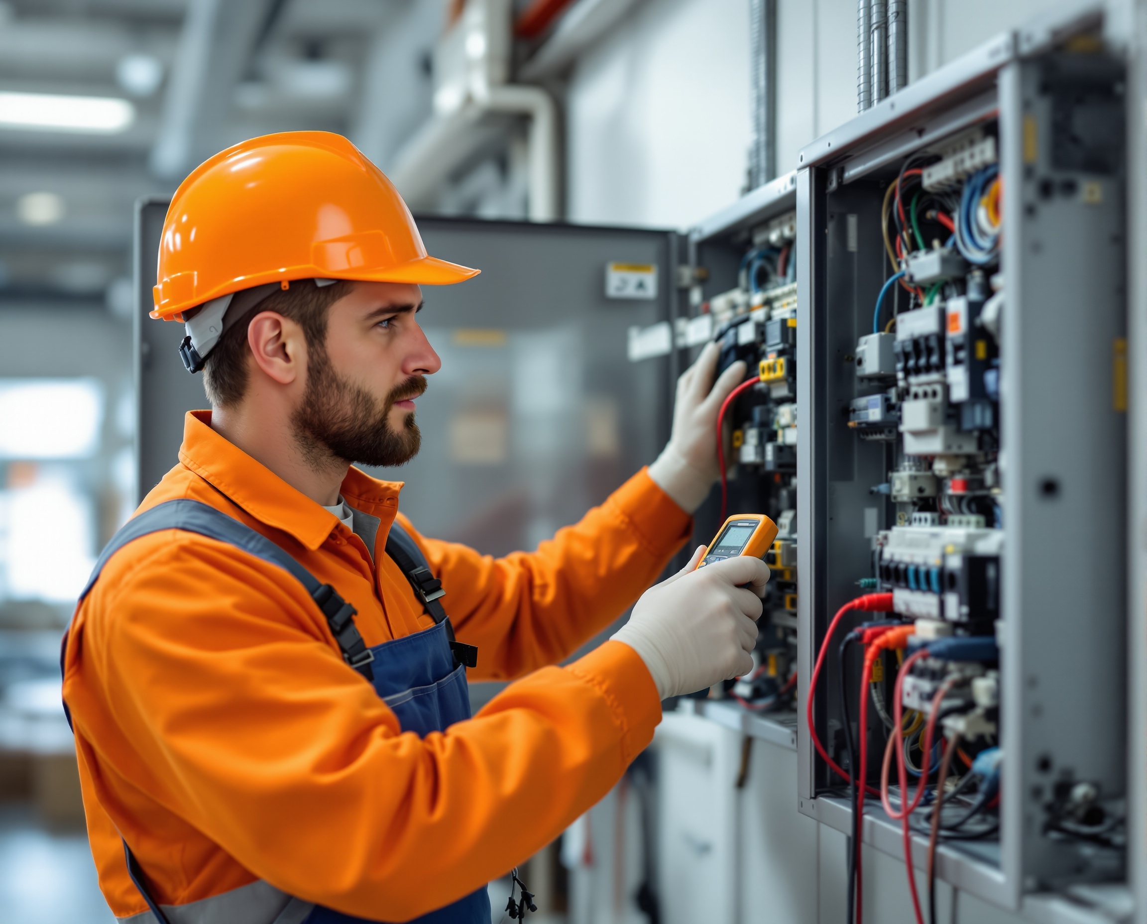 Professional electrician performing electrical repairs in Bedfordshire