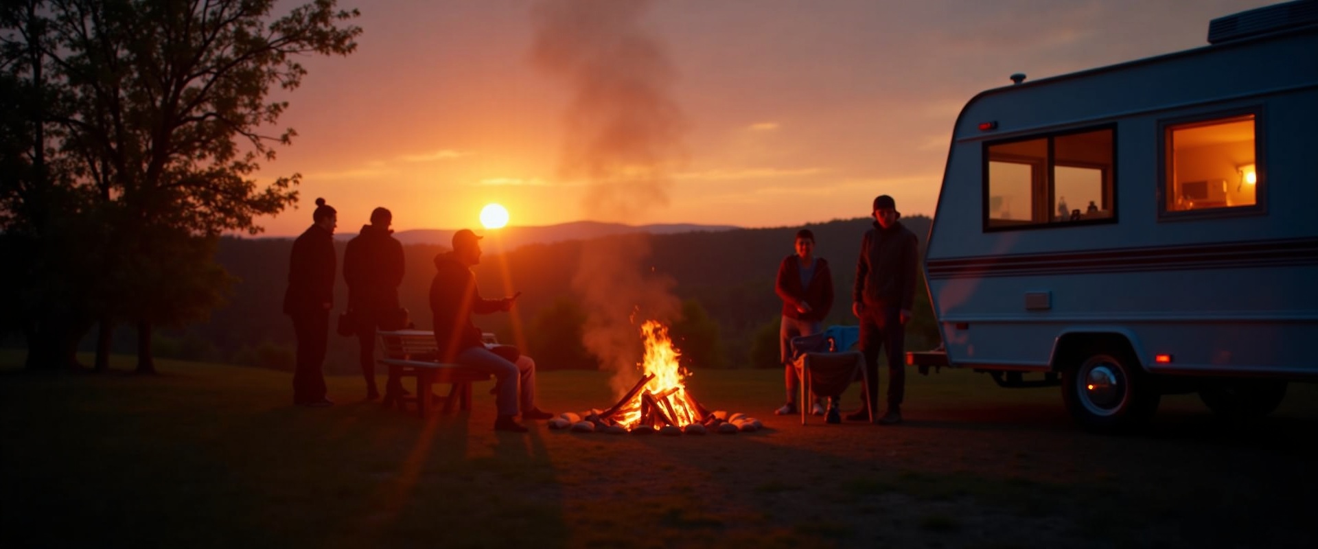 Campfire at Sunset