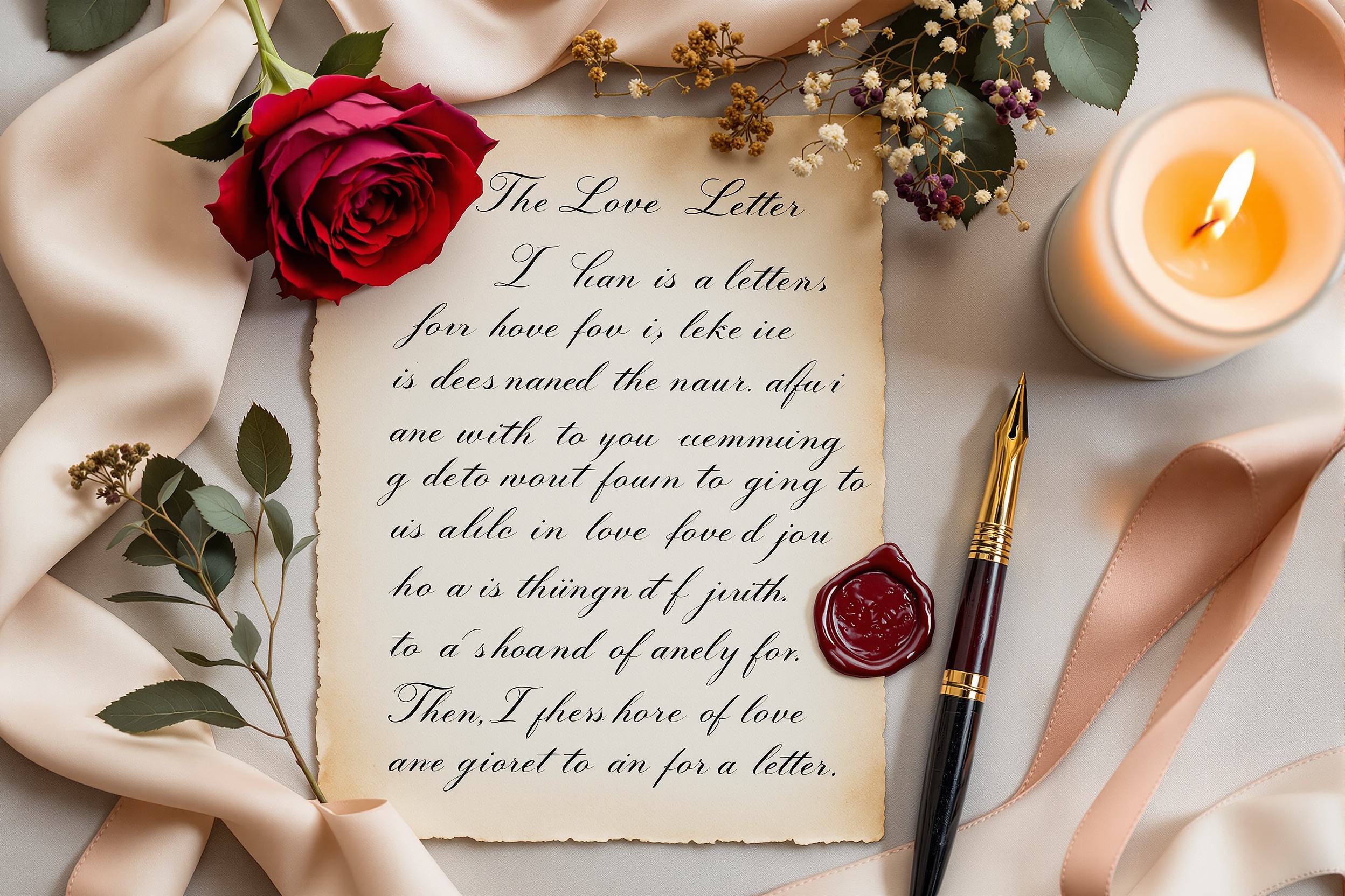 Handwritten letter with wax seal