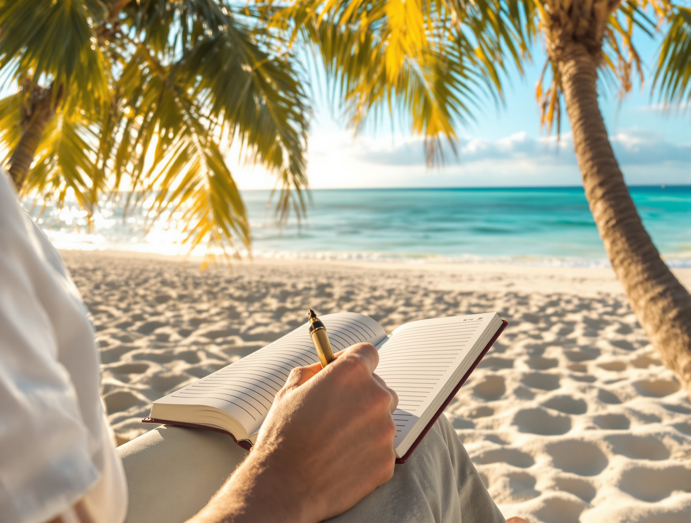 Rédaction du blog sur la plage de Mohéli