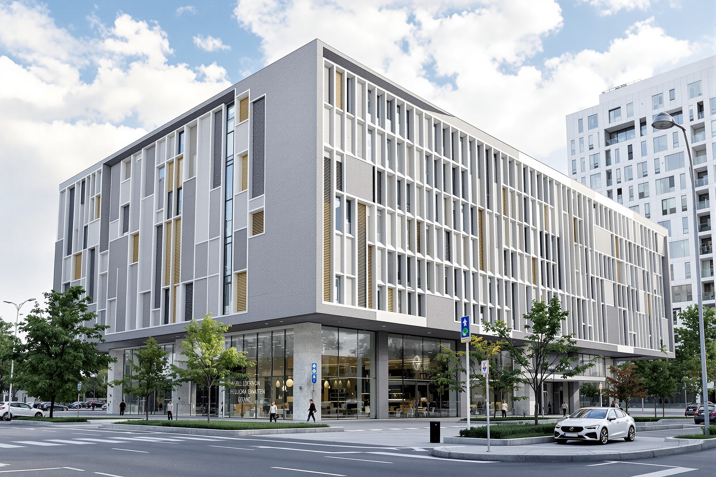 Вентилируемый фасад бизнес-центра