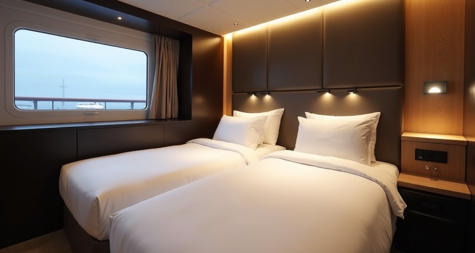 Inside cruise cabin interior