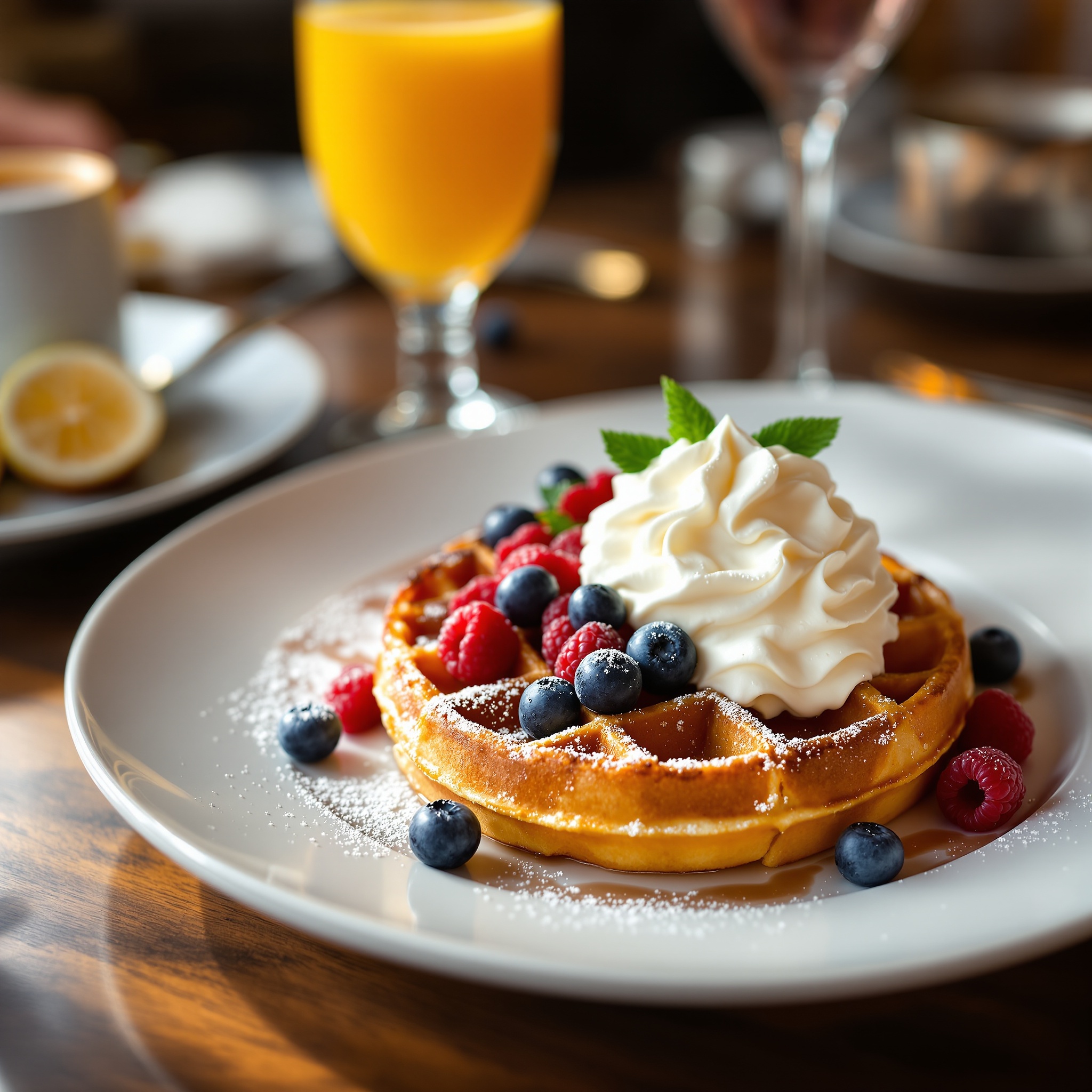 Gourmet brunch waffles