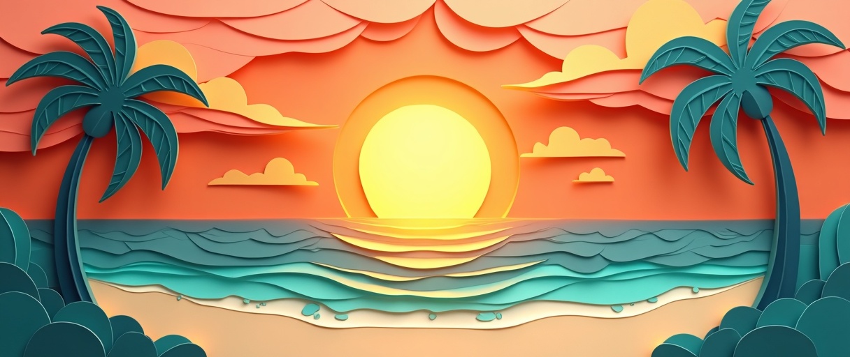 Florida sunrise paper craft