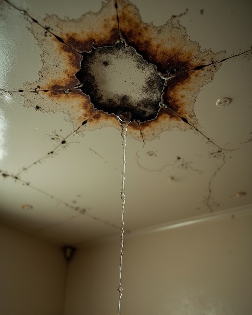Water-damaged cracked ceiling in a Philadelphia home