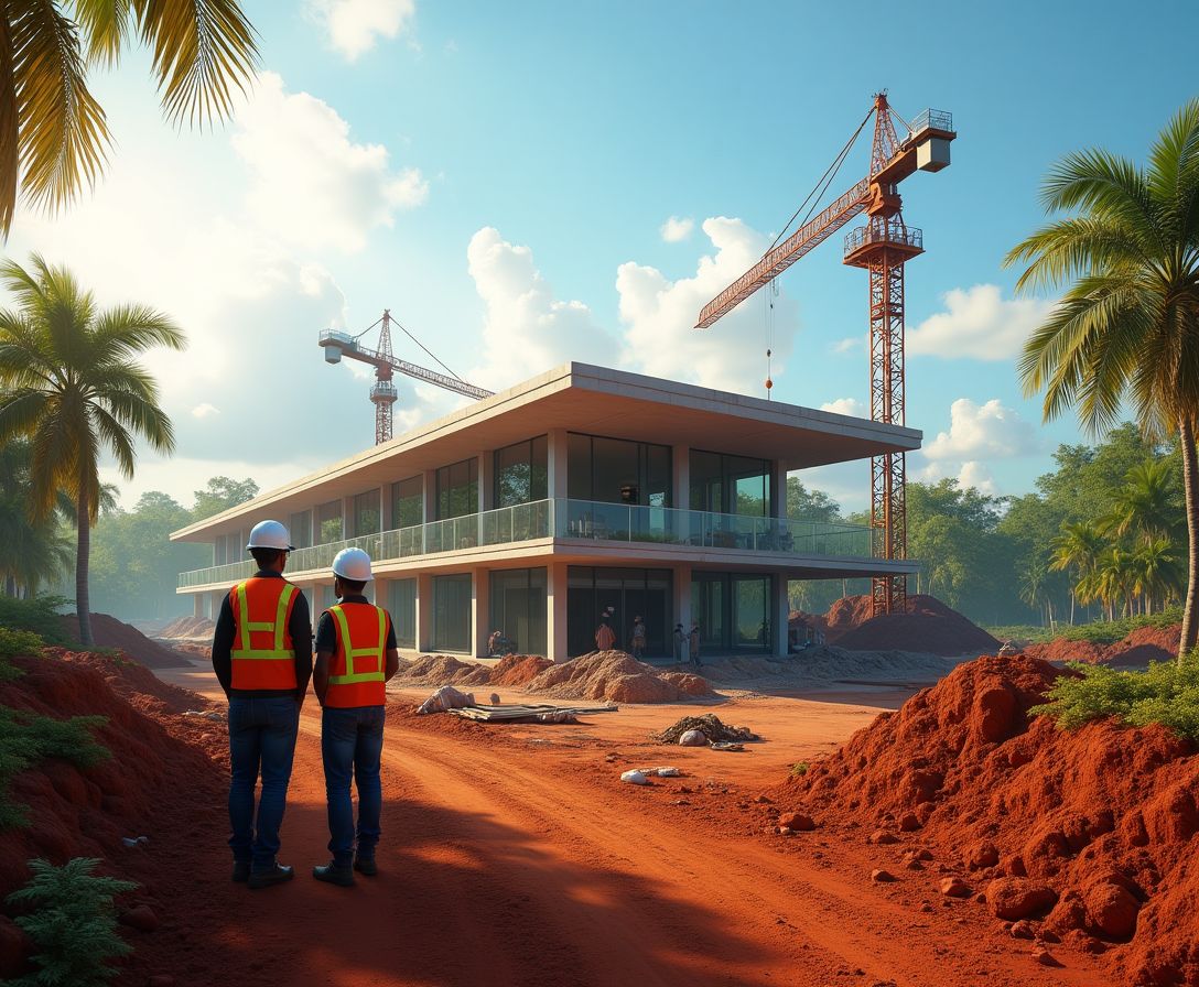 ENISTEC Ghana Engineering Team at Construction Site