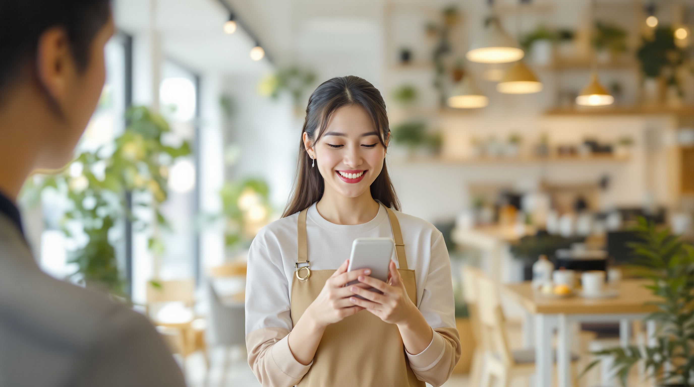 スマホで店舗管理するオーナー