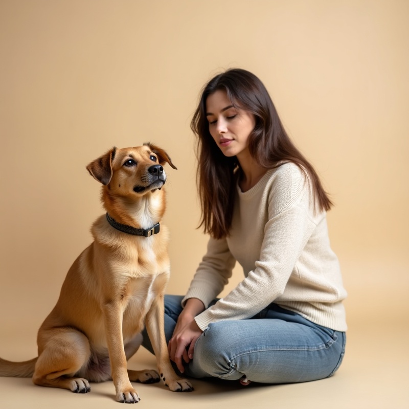 Dog owner and attentive dog demonstrating trust and connection in training