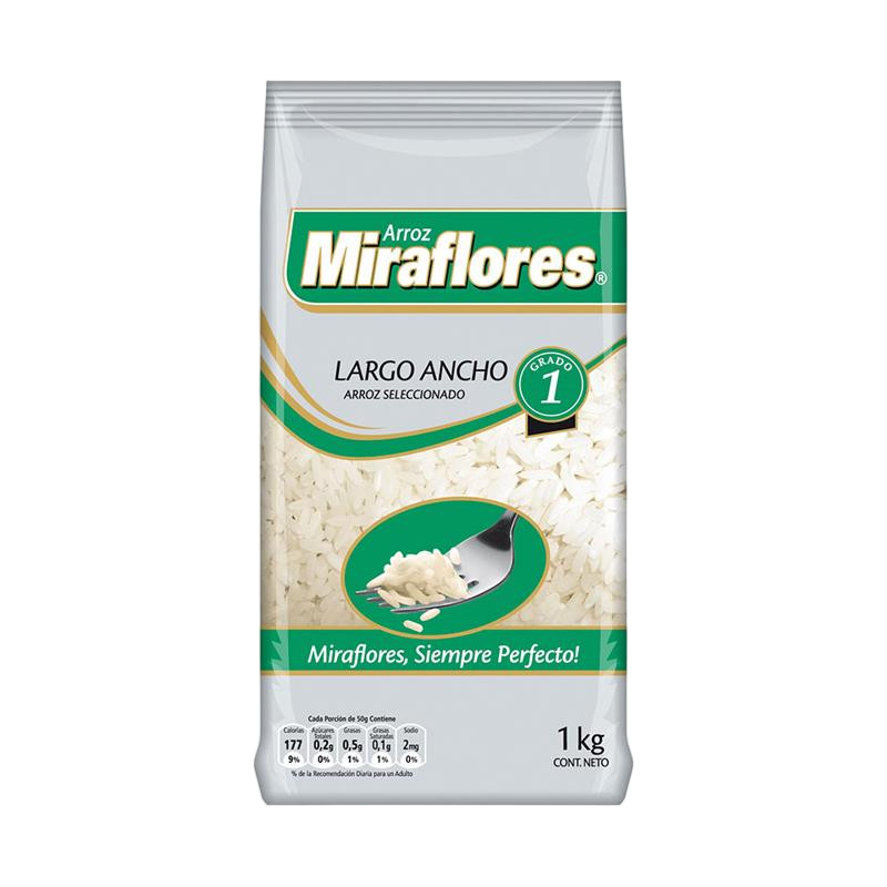 Arroz Miraflores Largo Ancho G1 1 kg