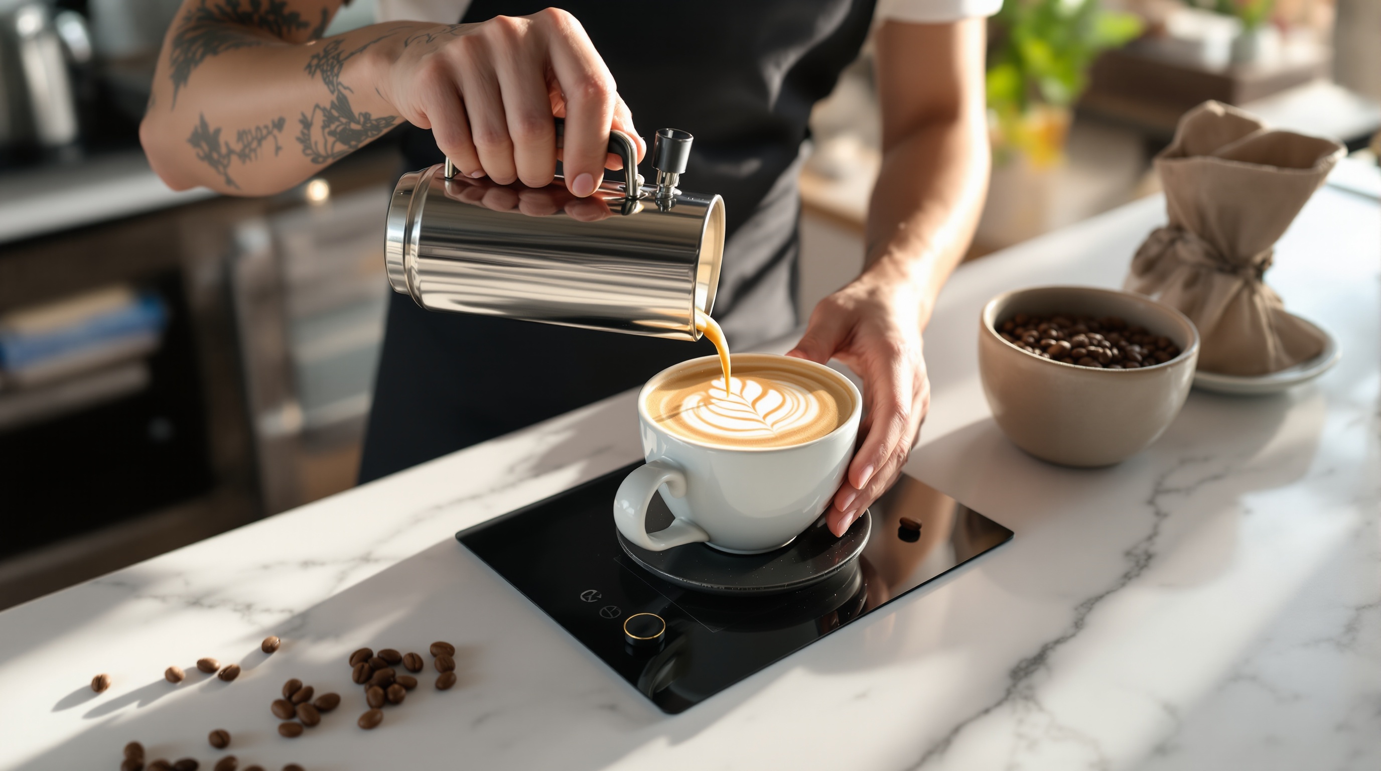 Cup of coffee at Duffers Donuts, Mount Pleasant SC, morning light