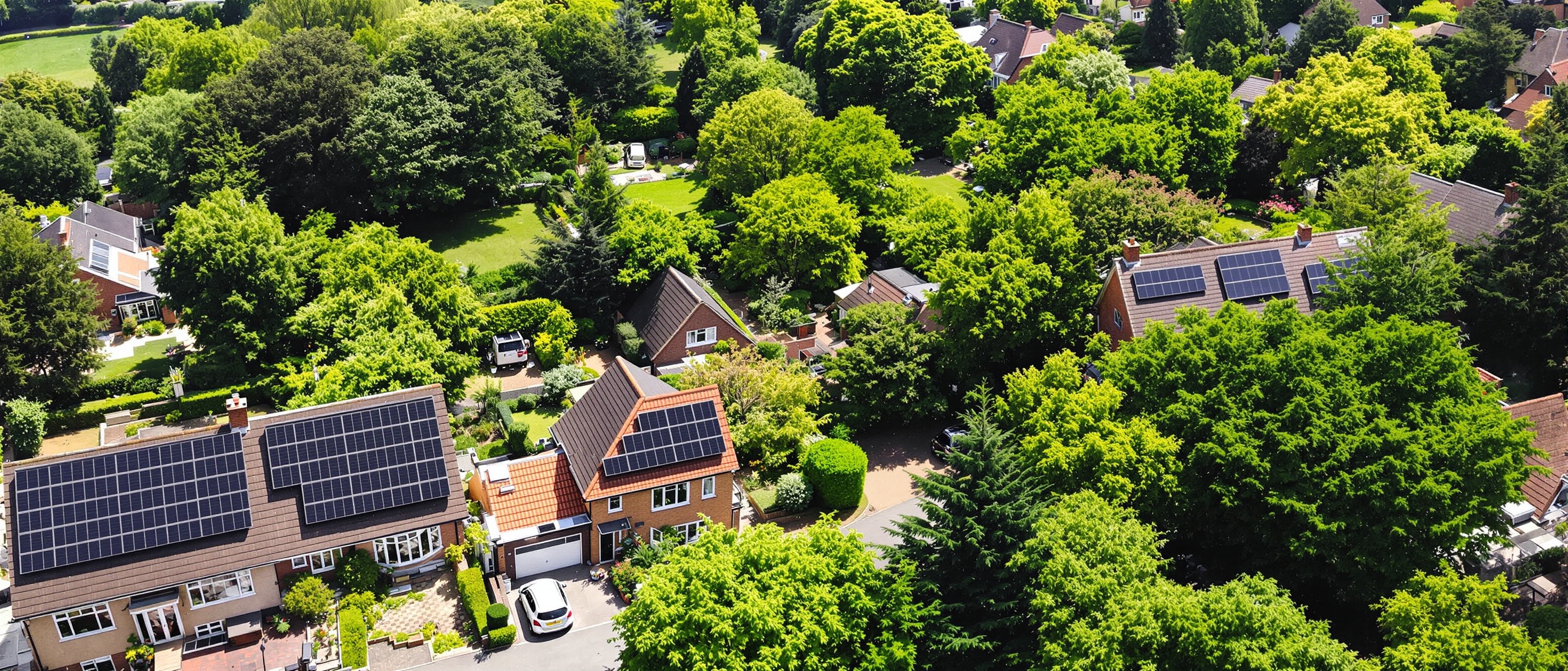 Solar panels on roof background