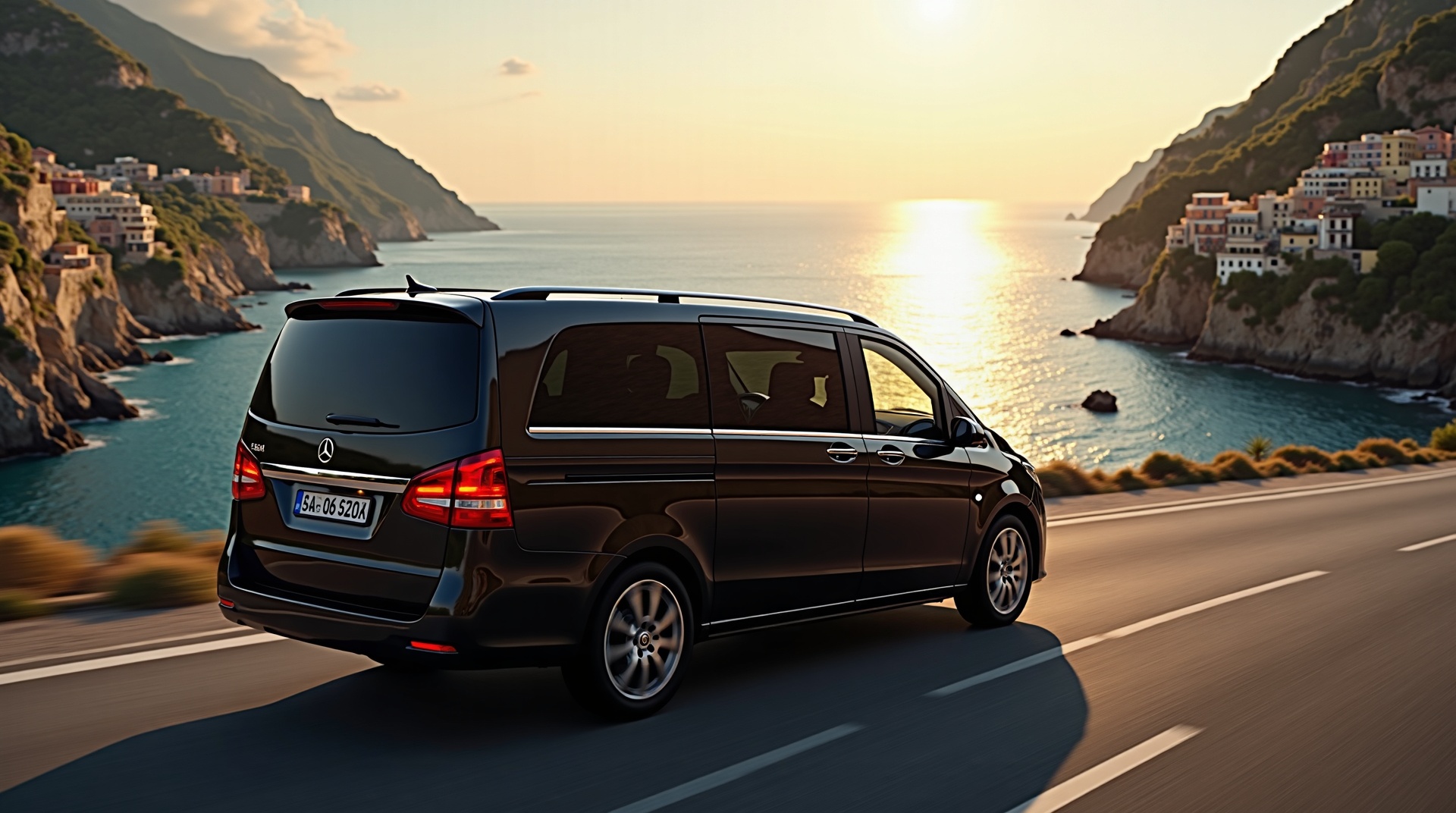 Luxury Mercedes V-Class on Amalfi Coast