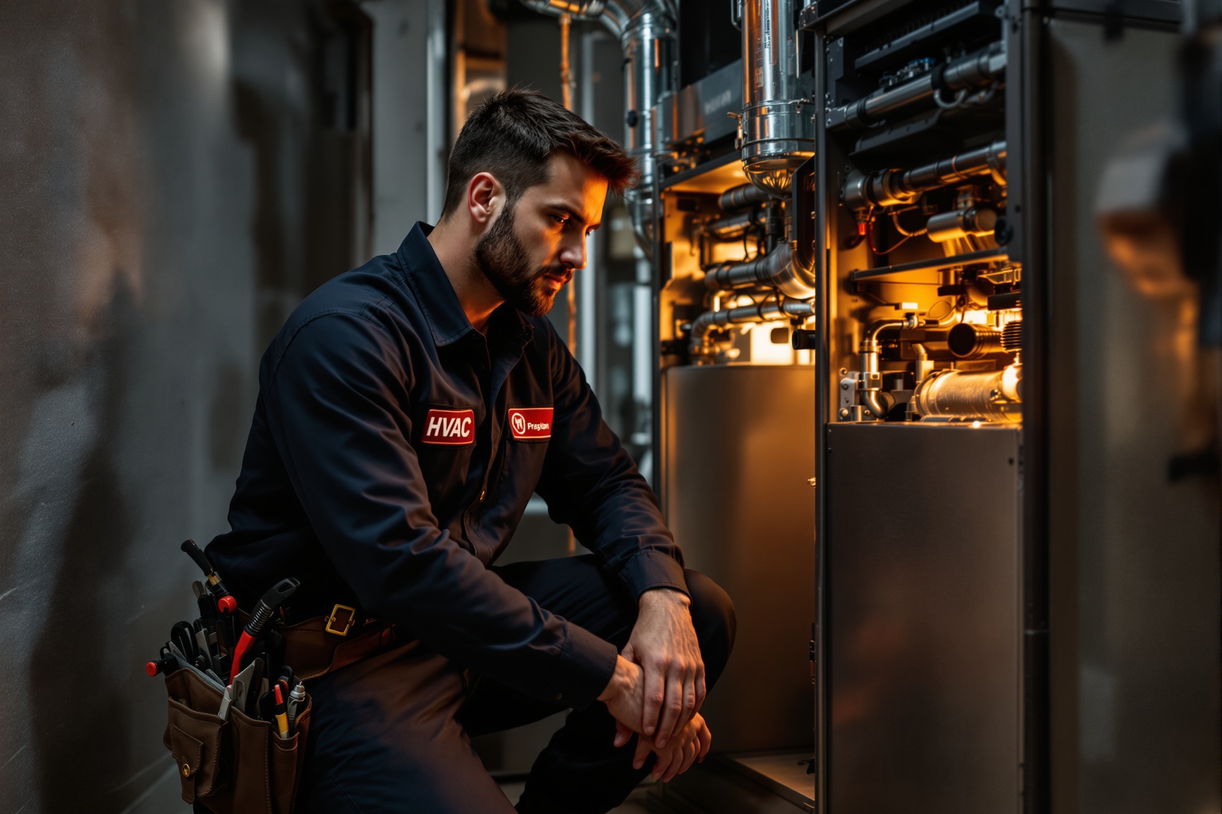 Professional HVAC service technician