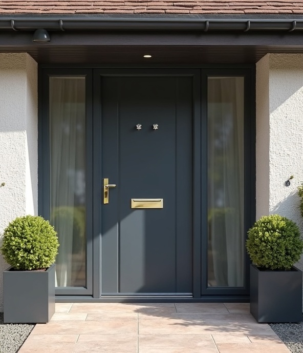 Anthracite grey Rockdoor composite door installation South Wales