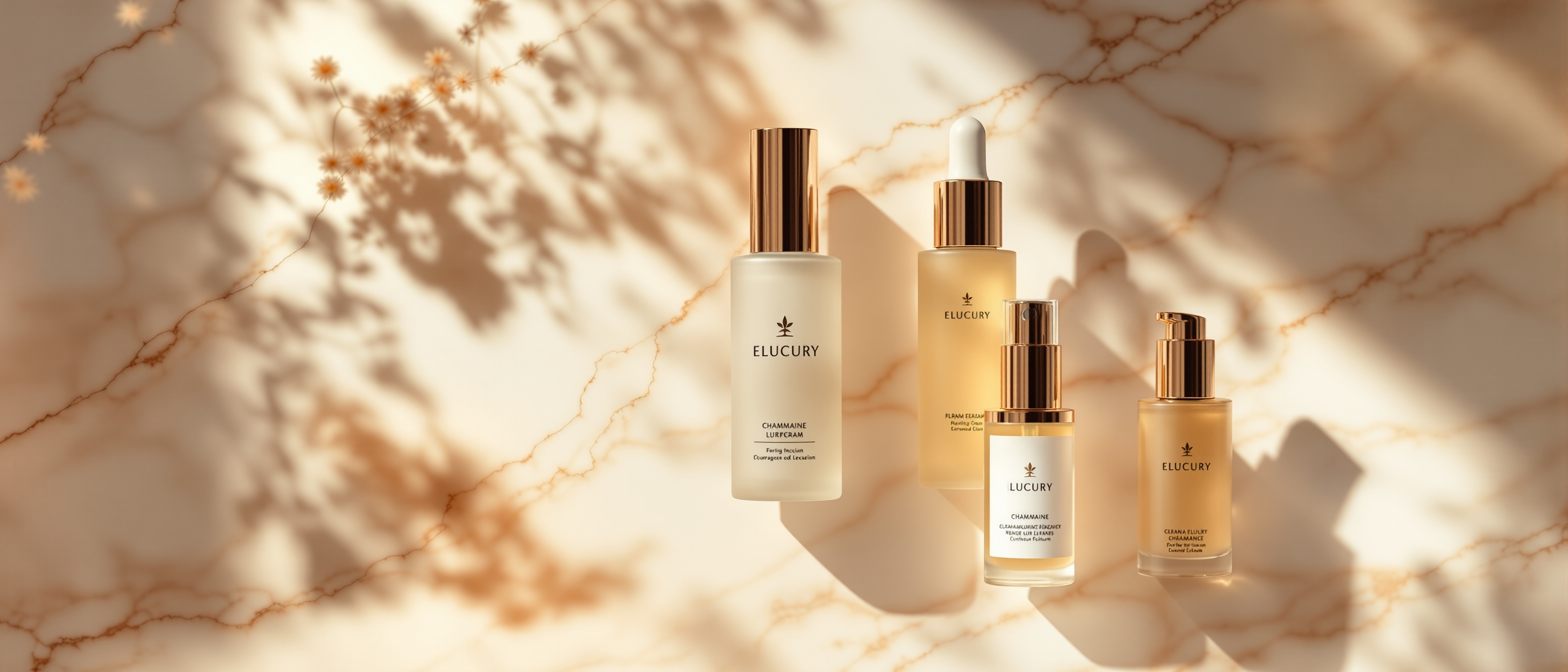 Luxury skincare products arranged for a morning routine