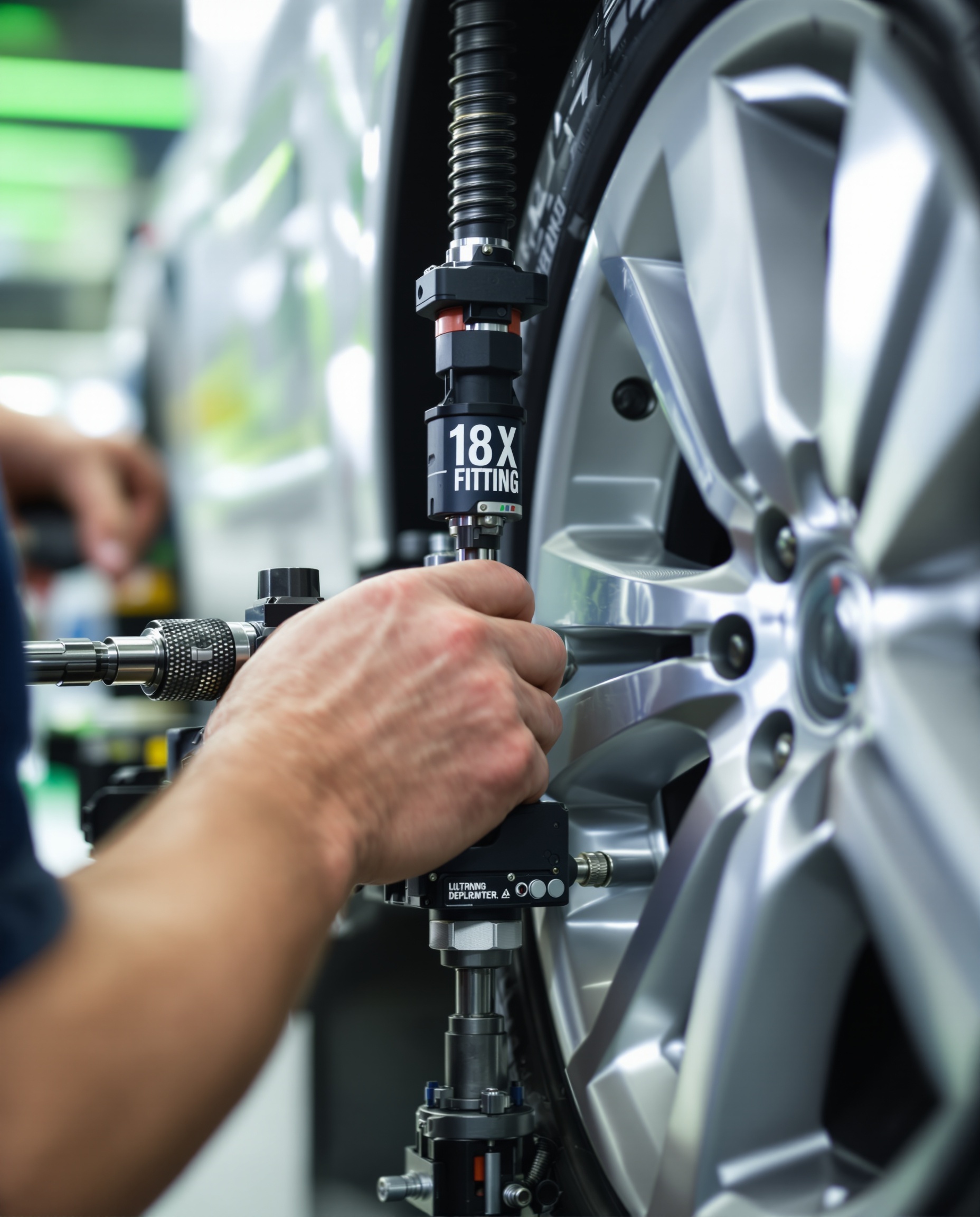 Response Mobile Tyres technician using tyre fitting equipment