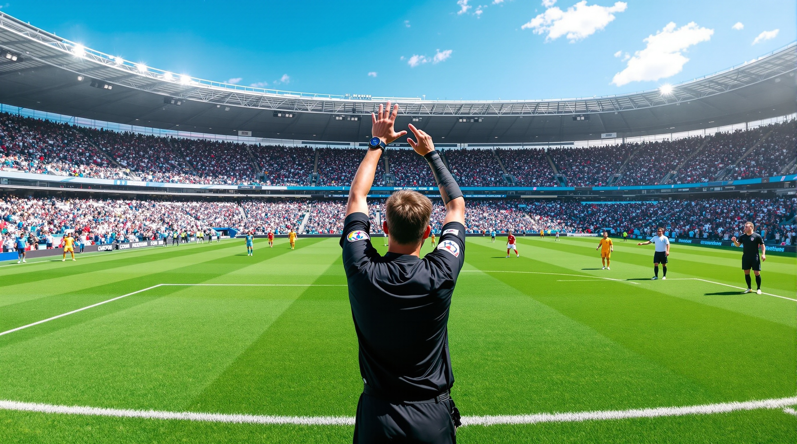 Trọng tài bóng đá báo hiệu việt vị