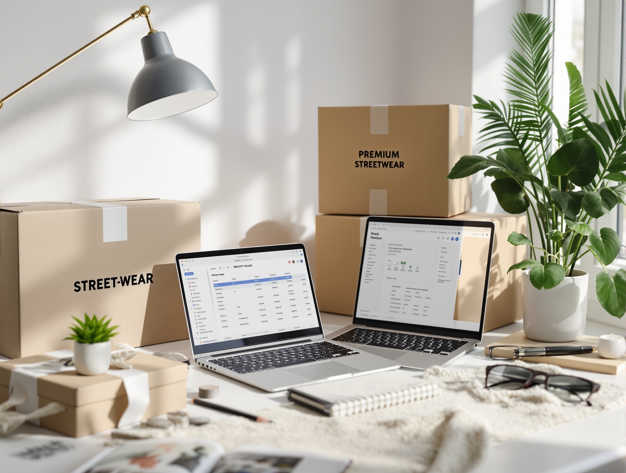 Shopping spreadsheet interface on laptop
