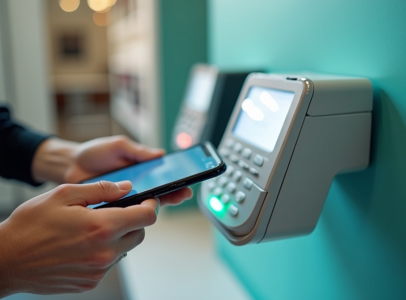 Payment Lynk - Contactless Payment Terminal Solutions Customer using smartphone to make contactless payment at terminal - Payment Lynk consultancy