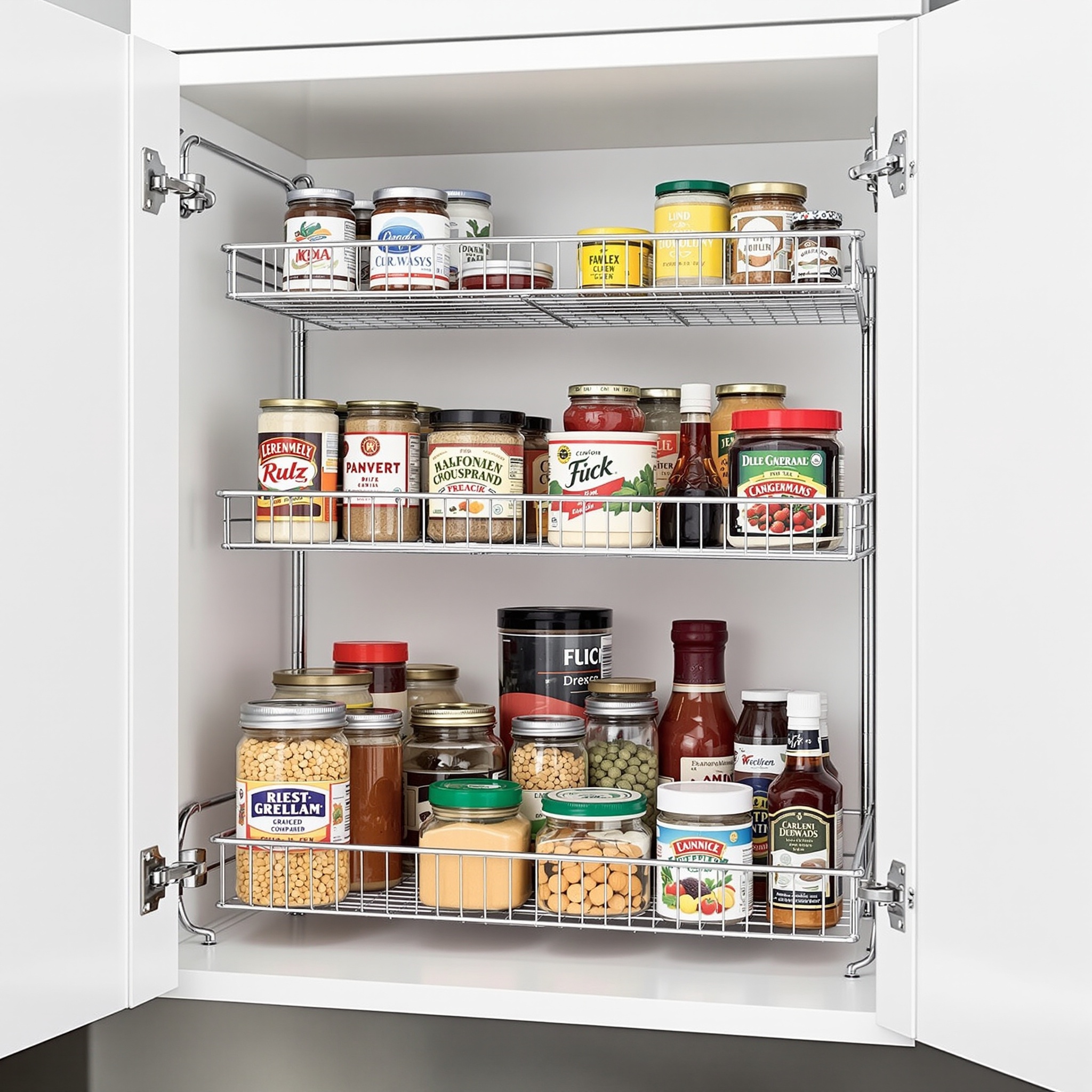 SimpleHouseware 3-Tier Pantry Cabinet Organizer – Chrome