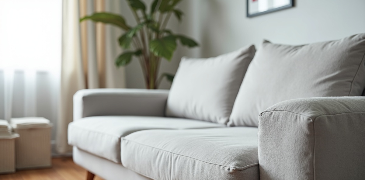 Nettoyage canapé microfibre — texture tissu microfibre grise propre