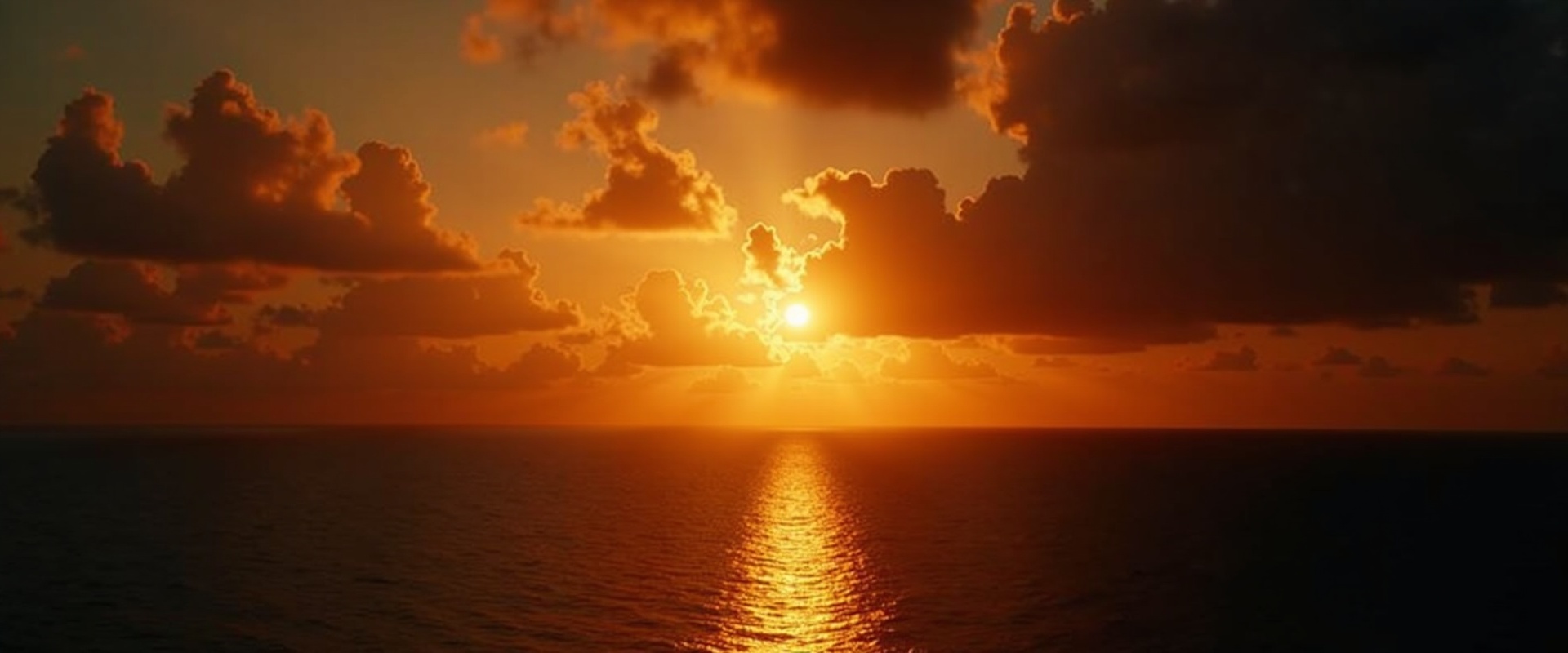 Nascer do sol sobre o oceano