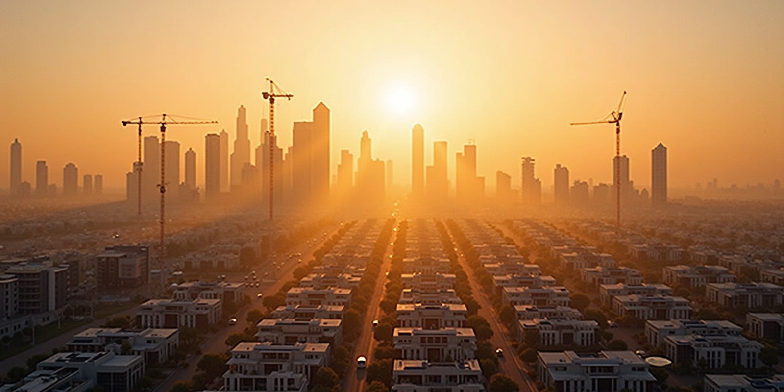 Dubai construction skyline