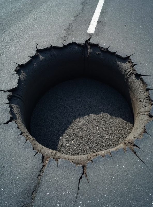 Massive crater near subway entrance causing daily accidents