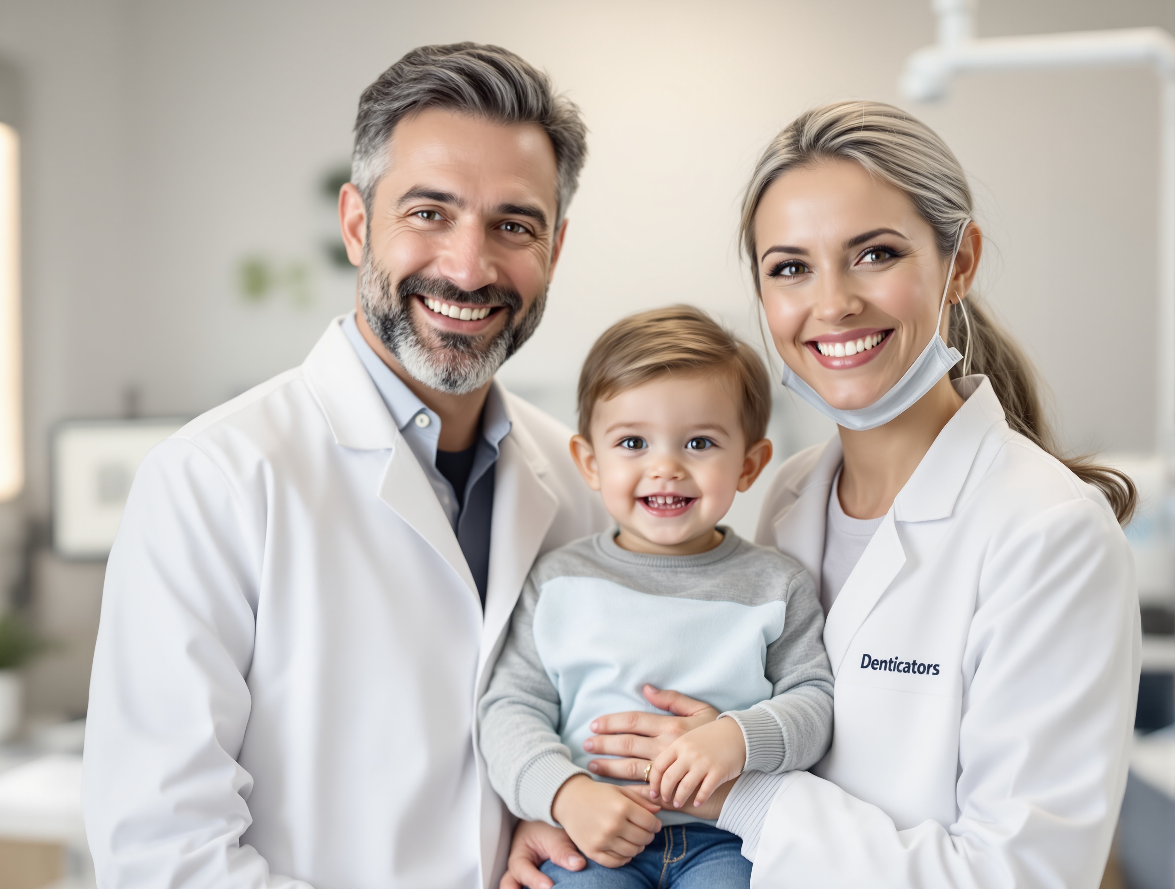 Family of dentists with child
