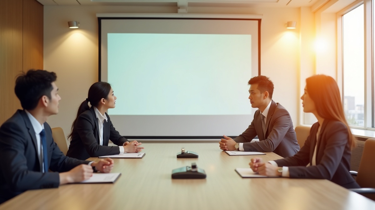 日本人ビジネスパーソンが研修を受けているシーン