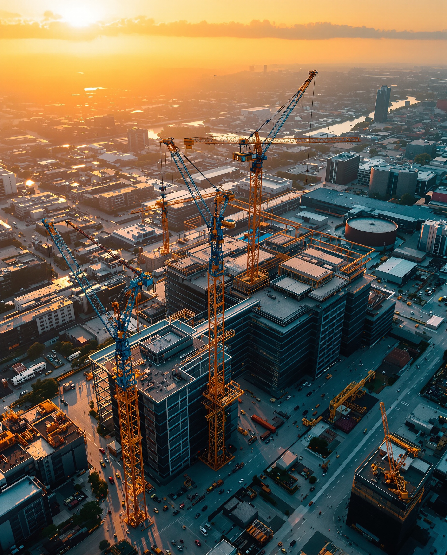 Construction site aerial view