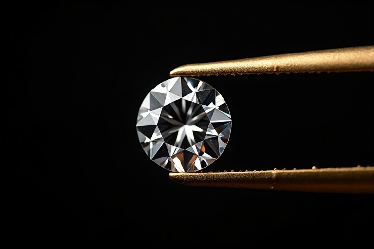 Diamond in tweezers