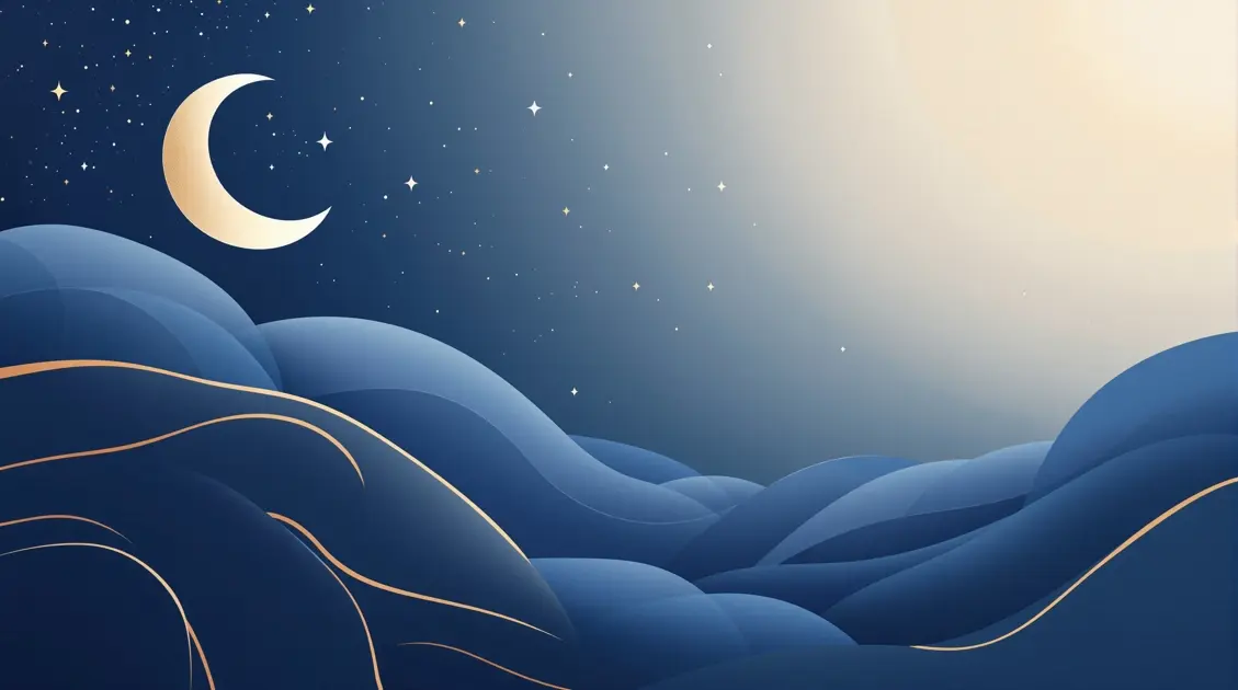 Abstract illustration representing restful sleep and circadian wellness Abstract illustration representing restful sleep and circadian wellness