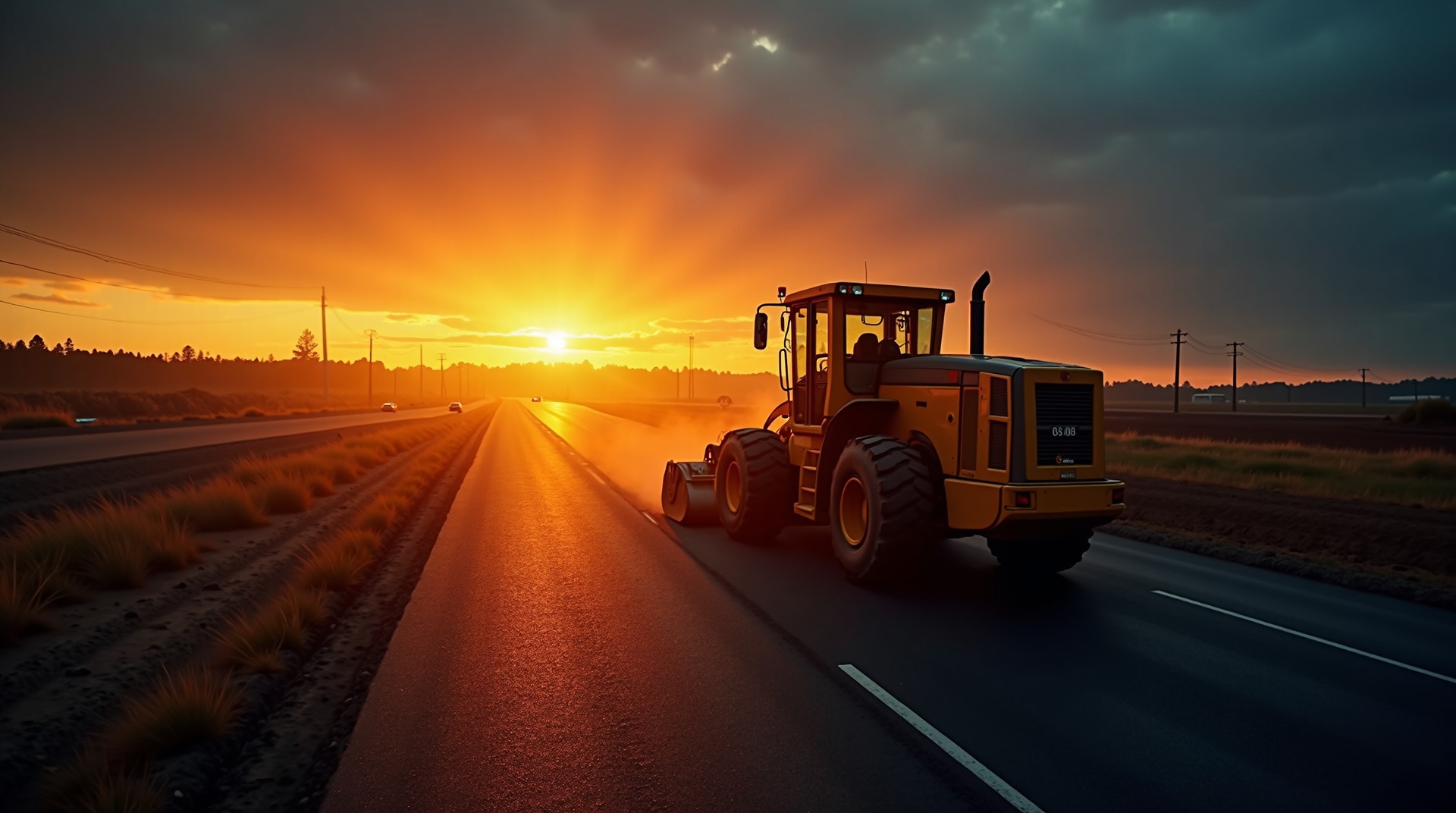 Road construction site