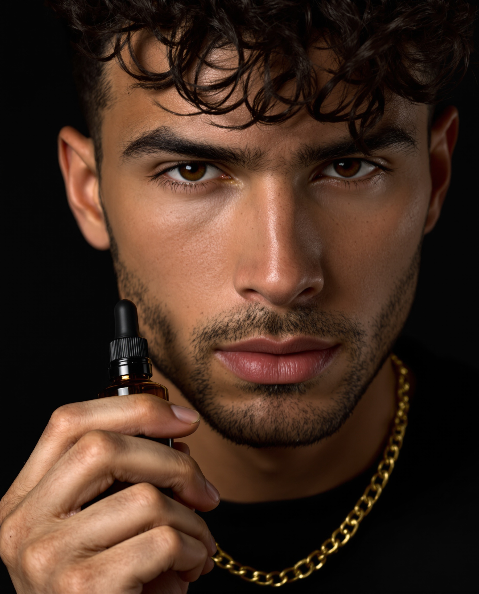 ASCND Hair Elixir — The New Gold Standard in Men's Grooming Man holding ASCND hair elixir serum — premium looksmaxxing grooming product