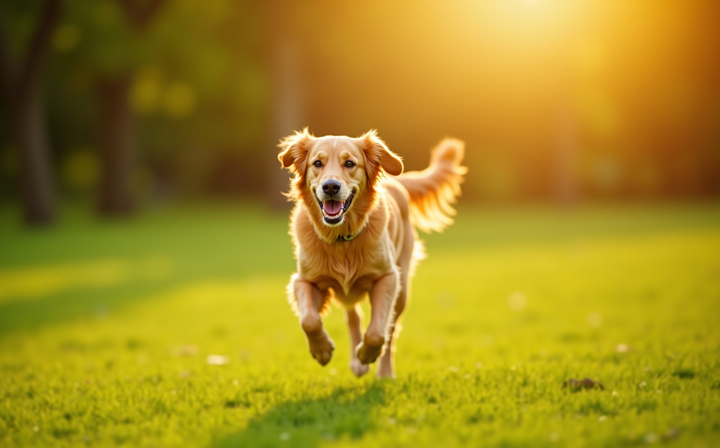 Happy dog running